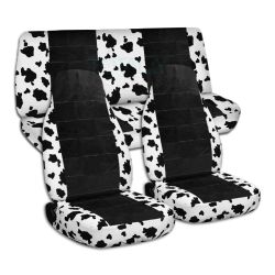 Animal Print and Black Car Seat Covers - Full Set