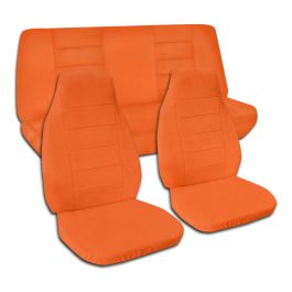 Solid Colour Car Seat Covers: Orange - Semi-custom Fit - Full Set