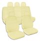 Solid Colour Car Seat Covers with 5 (2 Front + 3 Rear) Headrest Covers - Full Set