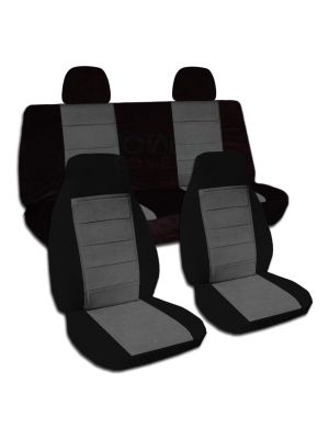 Two-Tone Car Seat Covers with 2 Rear Headrest Covers - Full Set