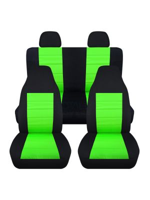 2-Tone Car Seat Covers with 2 Rear Headrest Covers - Full Set