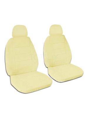 Solid Colour Car Seat Covers with 2 Separate Headrest Covers - Front