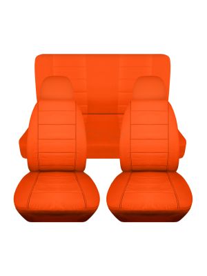 Solid Car Seat Covers with 2 Front Headrest Covers - Full Set