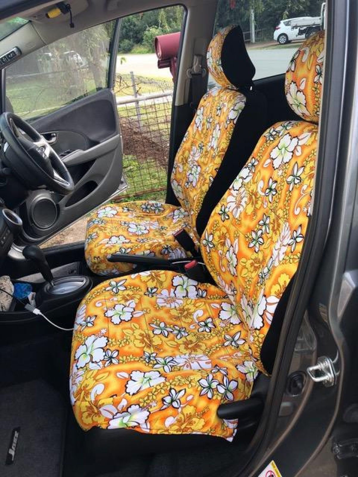Yellow Hawaiian Pineapple Print Pet Car Seat Cover