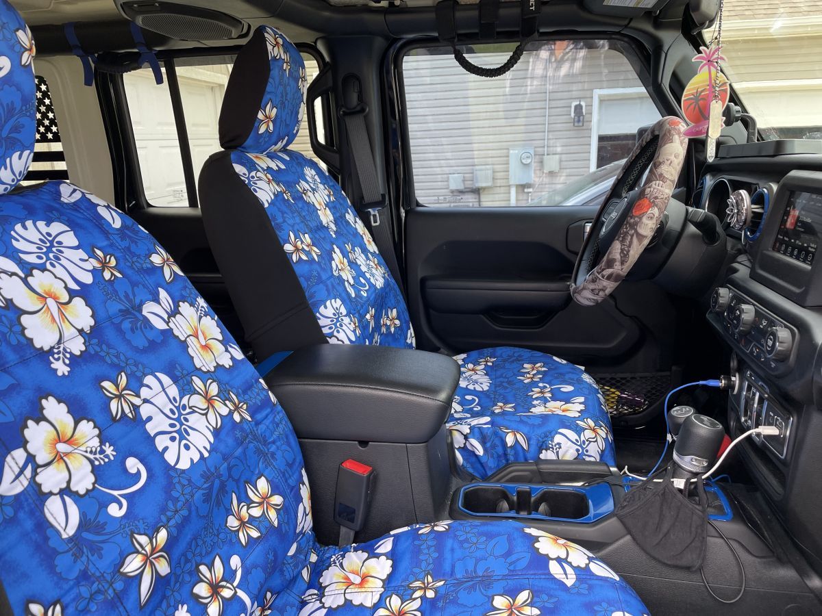 Hawaiian Floral Pineapple Print Car Seat Covers