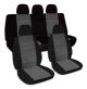Two-Tone Car Seat Covers with 5 (2 Front + 3 Rear) Headrest Covers - Full Set