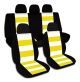 Striped Car Seat Covers with 5 (2 Front + 3 Rear) Headrest Covers - Full Set