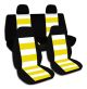 Striped Car Seat Covers with 2 Rear Headrest Covers - Full Set