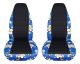 Hawaiian Print and Black Car Seat Covers - Front