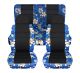 Hawaiian Print and Black Car Seat Covers with 2 Front Headrest Covers - Full Set