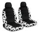 Animal Print and Black Car Seat Covers with 2 Separate Headrest Covers - Front