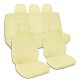 Solid Color Car Seat Covers with 5 (2 Front + 3 Rear) Headrest Covers - Full Set