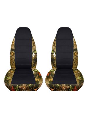 Camouflage and Black Car Seat Covers - Front
