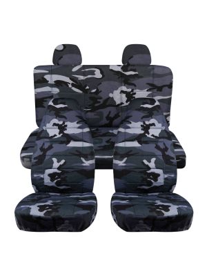 Camouflage Car Seat Covers with 2 Rear Headrest Covers - Full Set