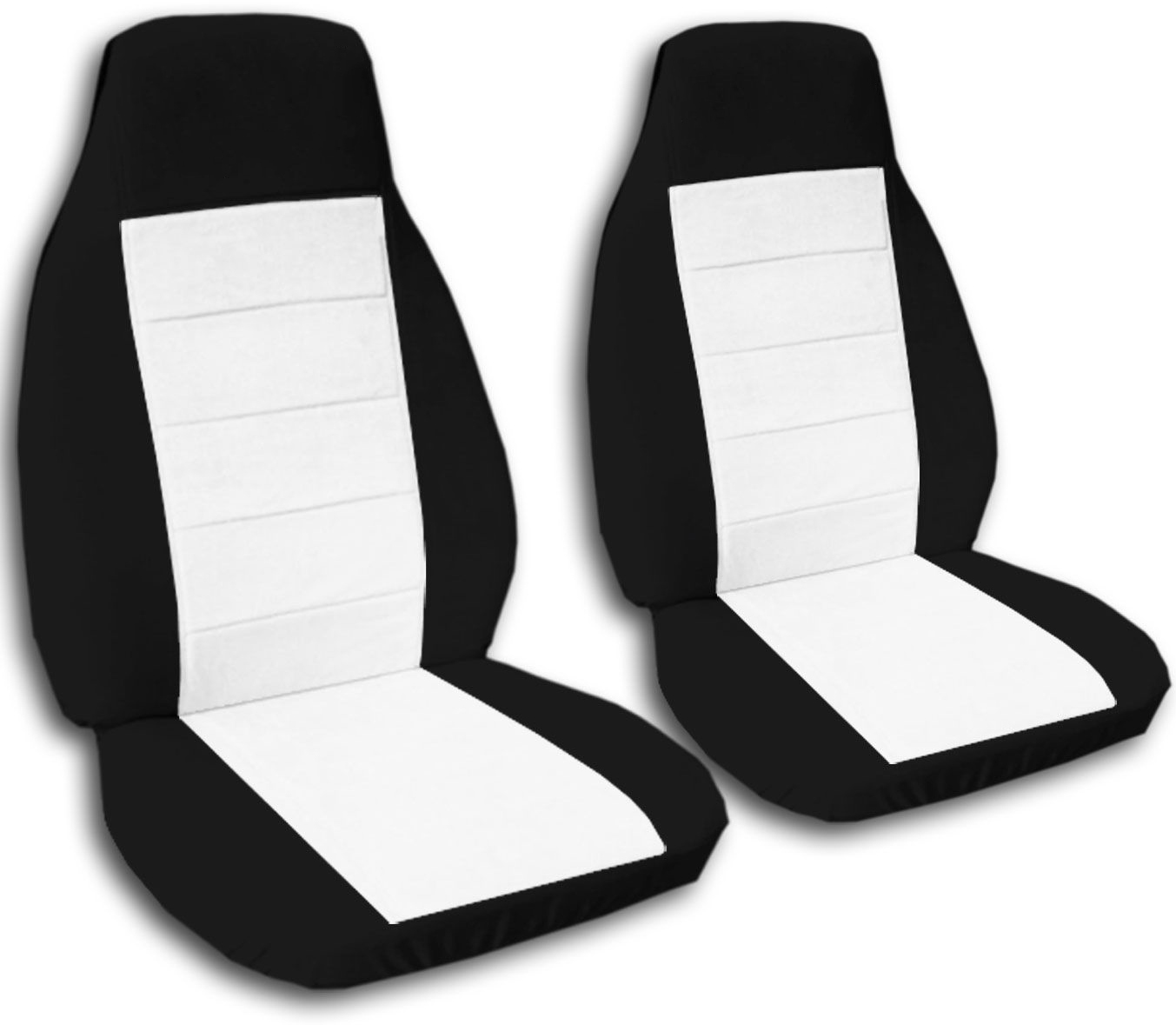 Two-Tone Car Seat Covers (Front, Semi-custom) Black & Red/Yellow/Blue