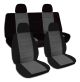 Two-Tone Car Seat Covers with 4 (2 Front + 2 Rear) Headrest Covers - Full Set