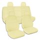 Solid Colour Car Seat Covers with 4 (2 Front + 2 Rear) Headrest Covers - Full Set