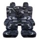 Camouflage Car Seat Covers with 4 (2 Front + 2 Rear) Headrest Covers - Full Set