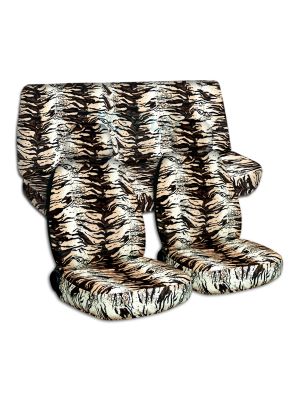Animal Print Car Seat Covers with 2 Front Headrest Covers - Full Set