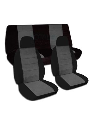 Two-Tone Car Seat Covers with 2 Front Headrest Covers - Full Set