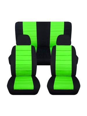 2-Tone Car Seat Covers with 2 Front Headrest Covers - Full Set