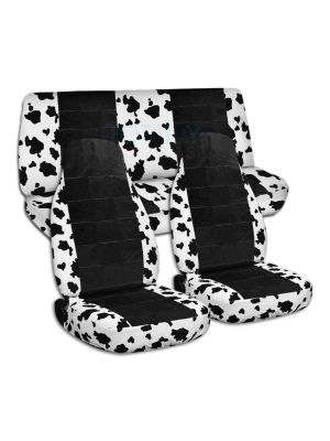 Animal Print and Black Car Seat Covers - Full Set