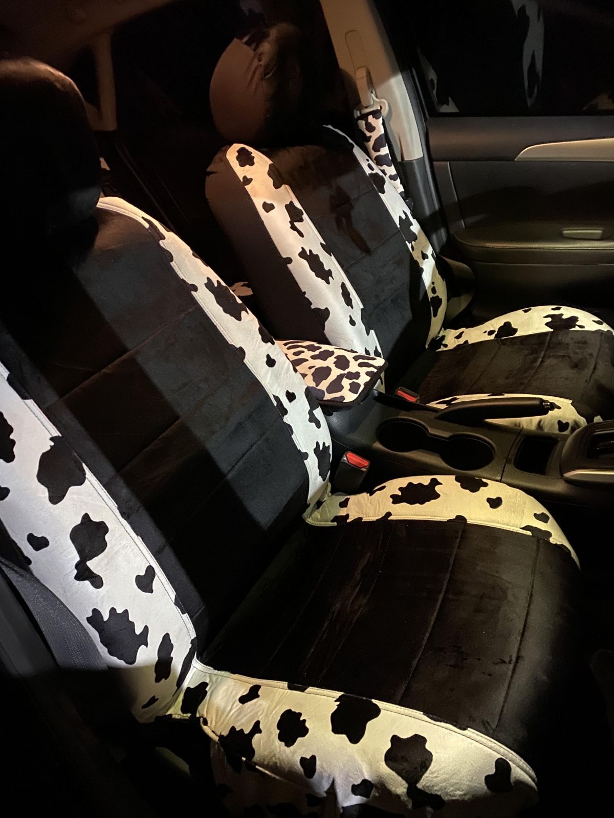 Lisha 2-Piece Printed Car Seat Headrest Cover for C-owboys for C-owboys Black Breathable Flexible Headrest Covers Fit for Most Car Models 