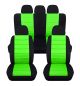 2-Tone Car Seat Covers with 5 (2 Front + 3 Rear) Headrest Covers - Full Set