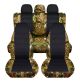 Camouflage and Black Car Seat Covers with 3 Rear Headrest Covers - Full Set