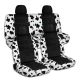 Animal Print and Black Car Seat Covers with 4 (2 Front + 2 Rear) Headrest Covers - Full Set
