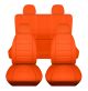 Solid Car Seat Covers with 4 (2 Front + 2 Rear) Headrest Covers - Full Set