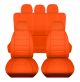 Solid Car Seat Covers with 5 (2 Front + 3 Rear) Headrest Covers - Full Set