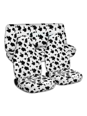 Cow Animal Print Seat Covers For Cars Trucks Vans Rv Suv Car - Jeep Wrangler Cow Print Seat Covers