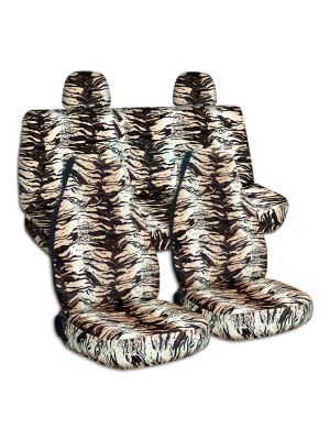 Animal Print Car Seat Covers with 2 Rear Headrest Covers - Full Set