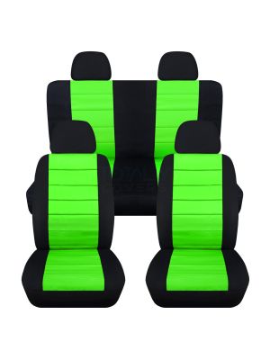 2-Tone Car Seat Covers with 4 (2 Front + 2 Rear) Headrest Covers - Full Set