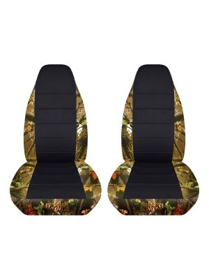 Camouflage and Black Car Seat Covers - Front