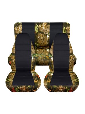 Camouflage and Black Car Seat Covers - Full Set