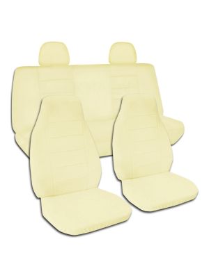 Solid Color Car Seat Covers with 2 Rear Headrest Covers - Full Set