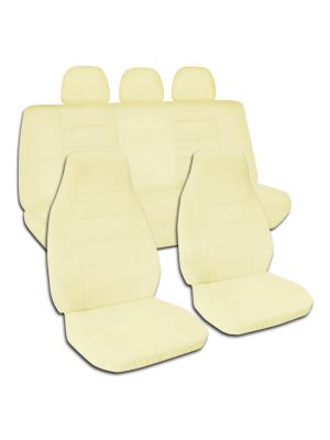 Solid Color Car Seat Covers with 3 Rear Headrest Covers - Full Set