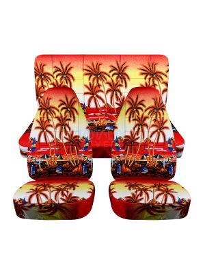 Hawaiian Print Car Seat Covers - Full Set