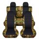 Camouflage and Black Car Seat Covers with 2 Rear Headrest Covers - Full Set