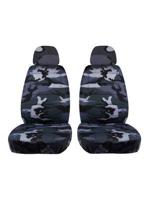 Camouflage Car Seat Covers with 2 Separate Headrest Covers - Front