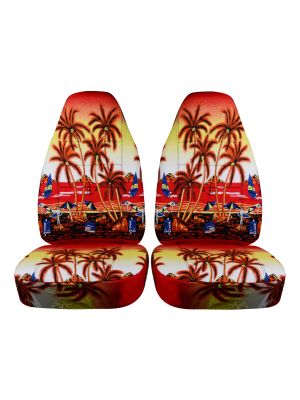 Hawaiian Print Car Seat Covers - Front